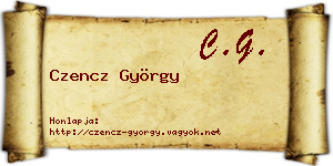 Czencz György névjegykártya
