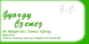 gyorgy czencz business card