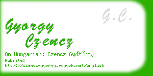 gyorgy czencz business card